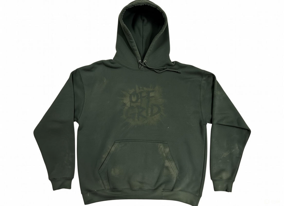 OFF GRID HOODIE IN CAMO GREEN
